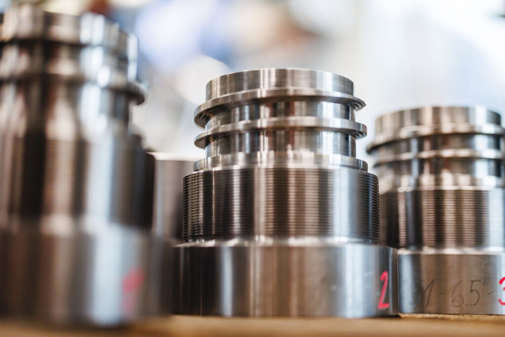 close up of cnc precision parts for oil and gas and energy sector